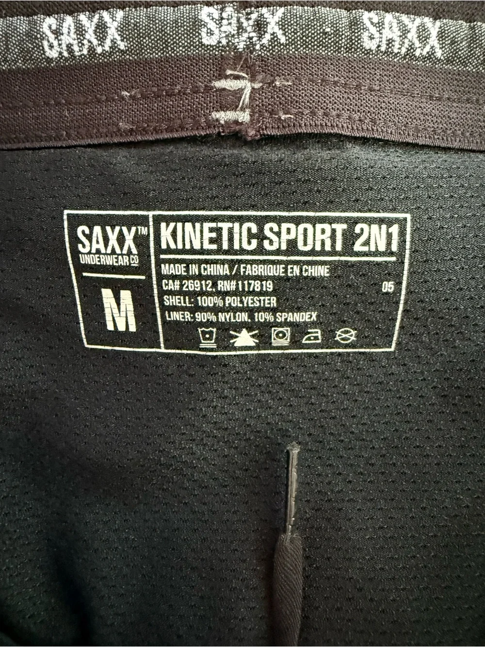 Saxx Kinetic Sport 2N1 Athletic Grey Shorts Men’s Medium with Shorts Liner
